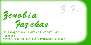 zenobia fazekas business card